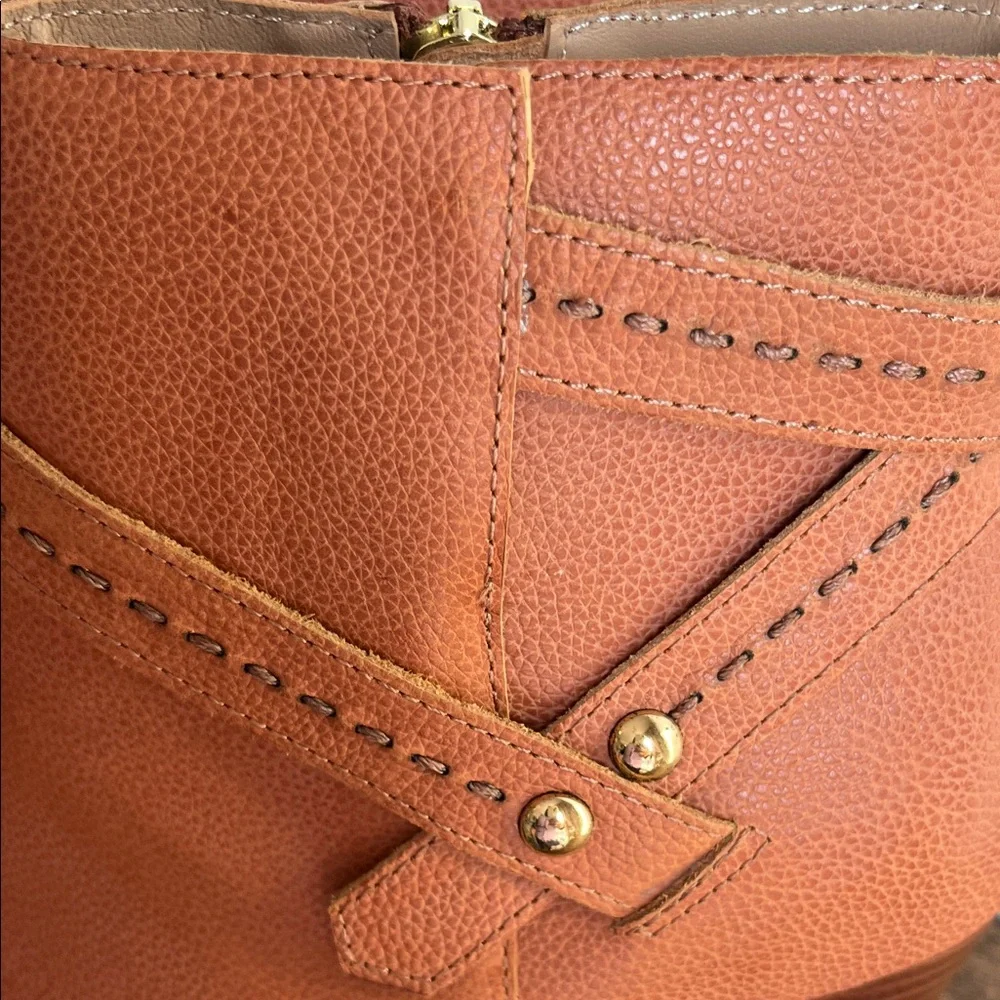 Anthropologie Leath Side Buckle Brown Leather Ankle Booties NWT Size 7